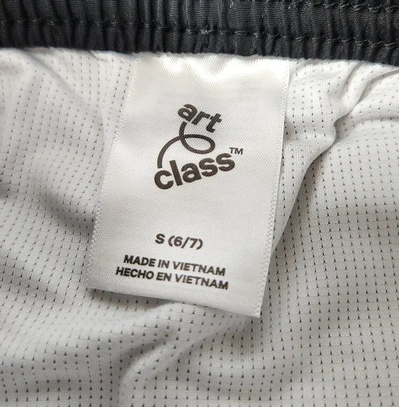 Boys' Solid Swim Trunks - art class Black S(6/7) - Picture 6 of 12